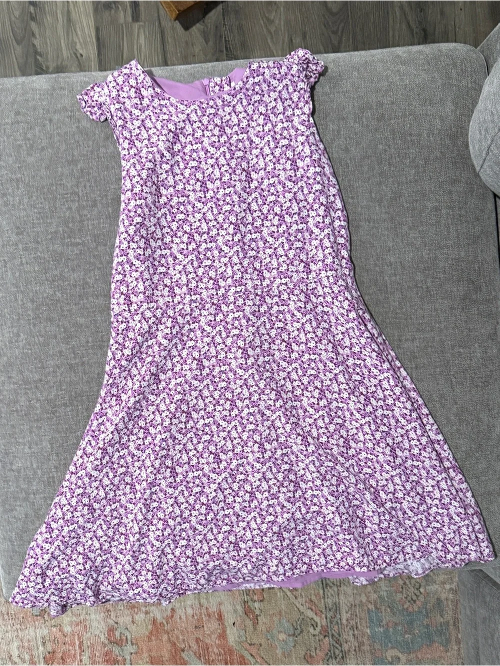 GAP Kids Girls' Purple Floral A-Line Dress Size XXL (14-16)